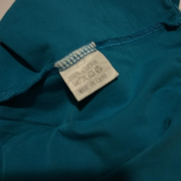 Fuson Men's XXL Teal Polo Black White Stripe Collar - Picture 4 of 5